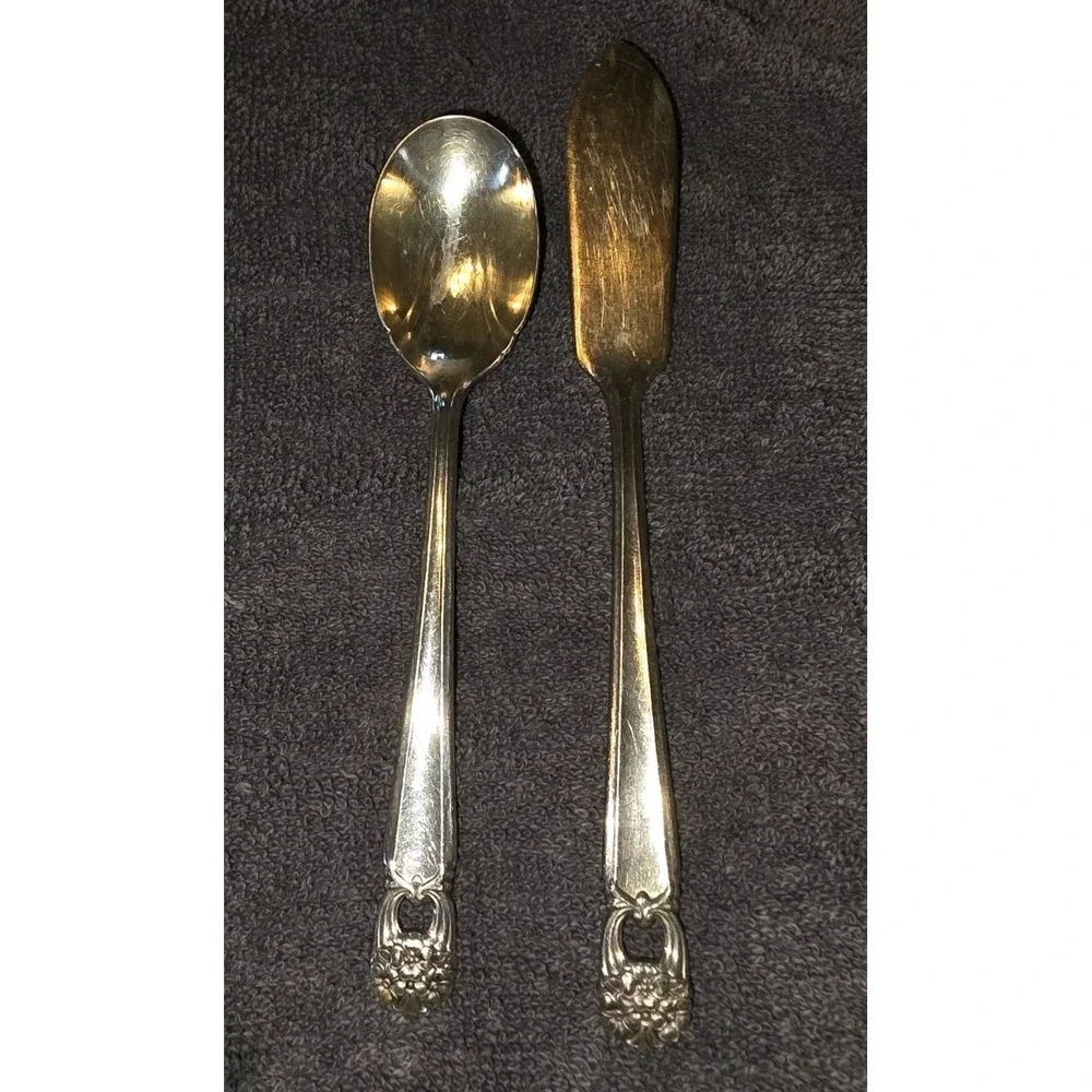 Silver plate 1847 Rogers Bros Eternally Yours 50 Pc Set Butter Knife Sugar Spoon